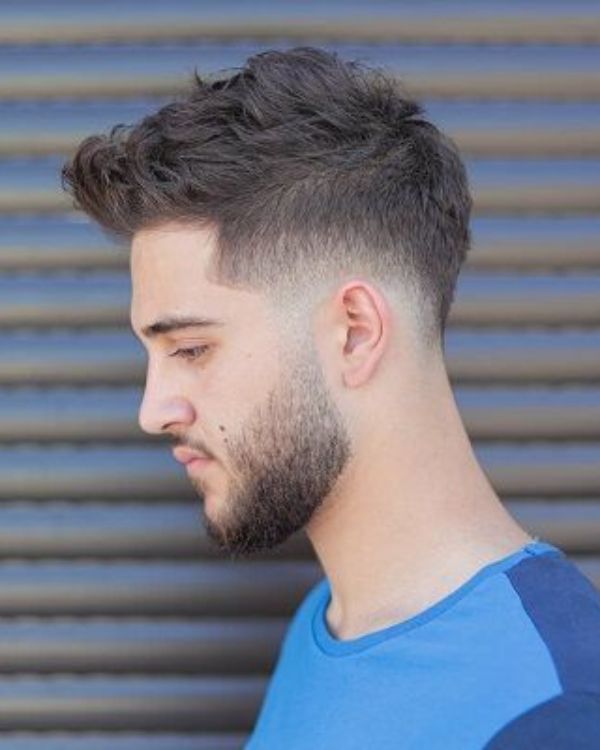 Long Layered Crew Cut with High Taper Fade